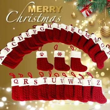 Vianočné Ponožky Pletenie Snowflake List Osadenie Vianočné Dekorácie Pre Domov 2023 Vianočný Strom Ornament Darček Navidad Natal 2024